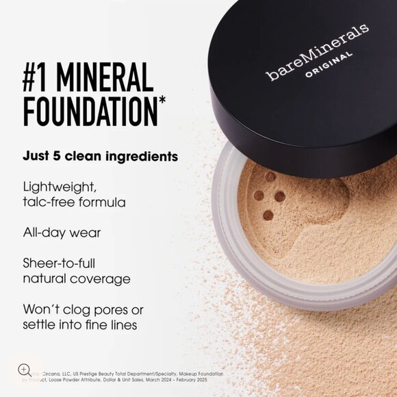 Bare Minerals Deluxe Original Loose Mineral Foundation - Medium Tan 18 - NWT - Picture 2 of 8